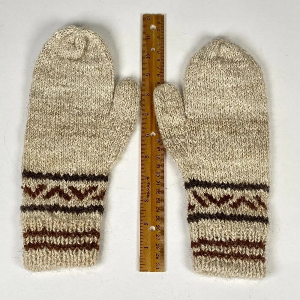 Vintage Filippo Catarzi Knit Mittens Lama Alpaca Blend The Hats Co. Made in Ital